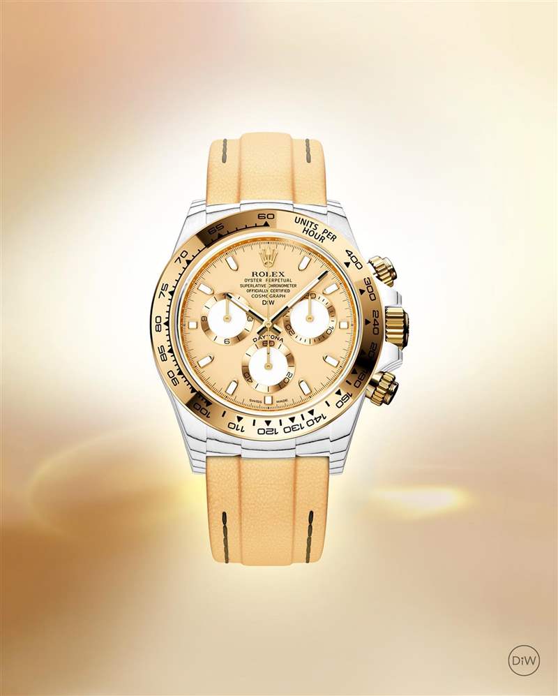 Rolex Daytona特殊黃金改裝手表白色石英表殼自帶間紋盛惠50萬(wàn)-復(fù)刻表