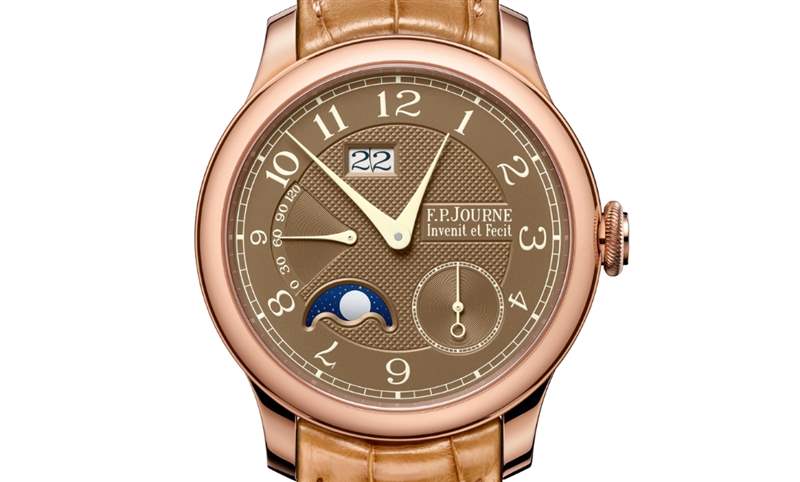 日期窗、月相窗再大一點，F(xiàn)P JOURNE Octa Automatique Lune Havana雪茄面月相表改版再現(xiàn)-復(fù)刻表