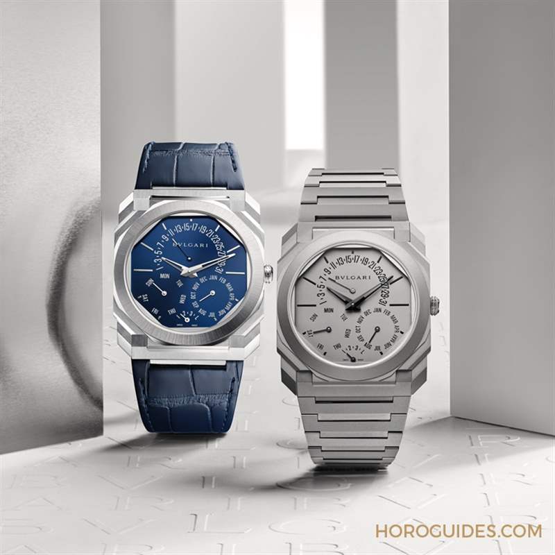 史上最薄萬年歷！鉑金、藍面，優(yōu)雅面世｜BVLGARI Octo Finissimo 超薄萬年歷腕表-復(fù)刻表