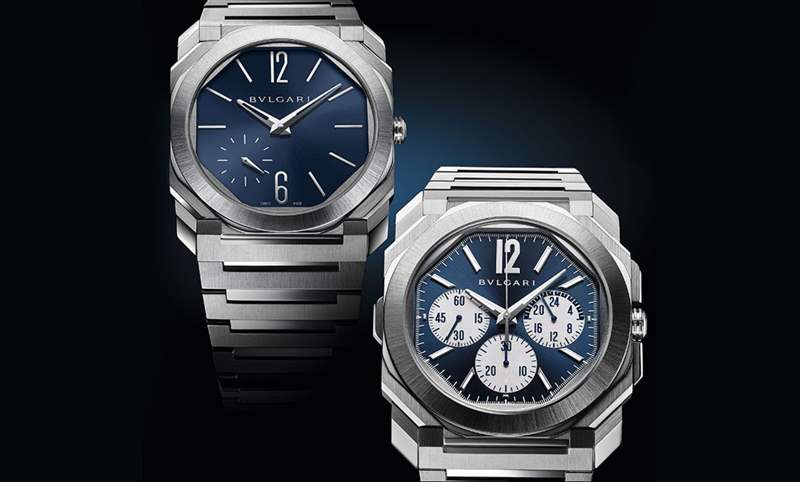 這樣的喀什米爾藍面,美絕了!BVLGARI Octo Finissimo超薄兩地時間計時碼表-復刻表