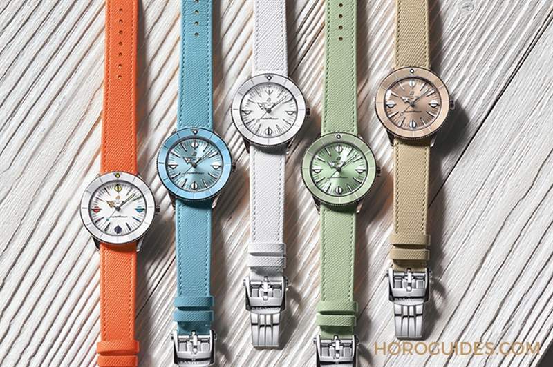 百年靈推出Superocean Heritage '57超級海洋文化腕表Pastel Paradise膠囊系列-復(fù)刻表