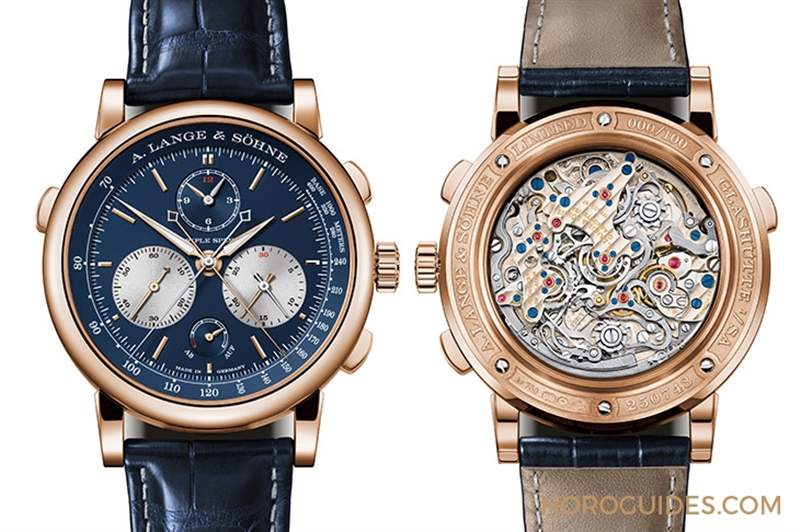 朗格Triple Split三追針計時，推出貴氣藍金新色-復刻表