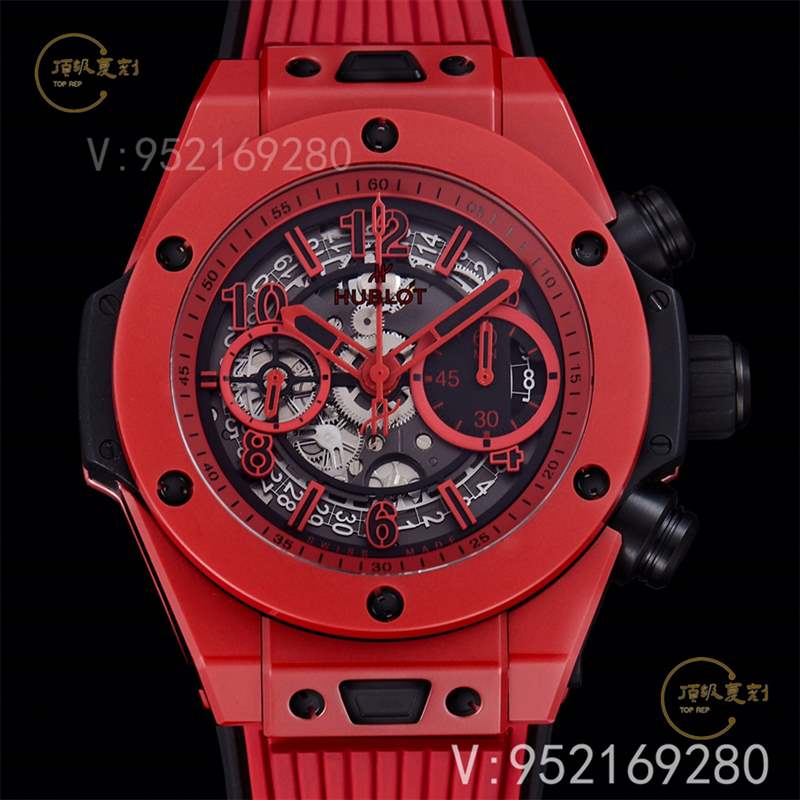 彩色陶瓷工藝展現(xiàn)-BBF廠宇舶恒寶big bang大爆炸法拉利紅色復(fù)刻表-復(fù)刻表