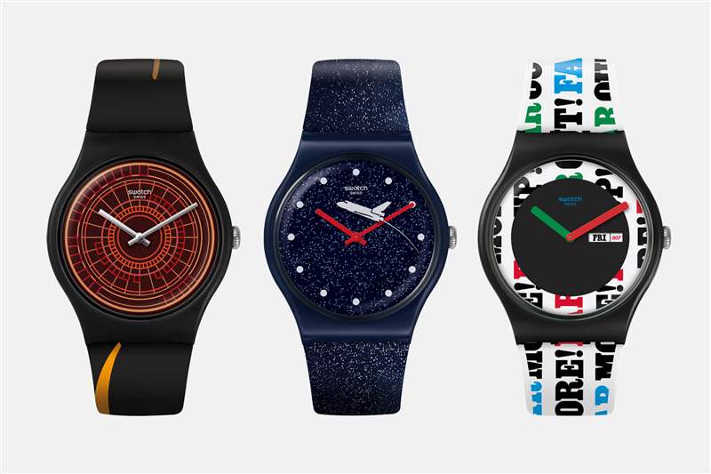 斯沃琪X007聯名七彩個性石英手表-復刻表