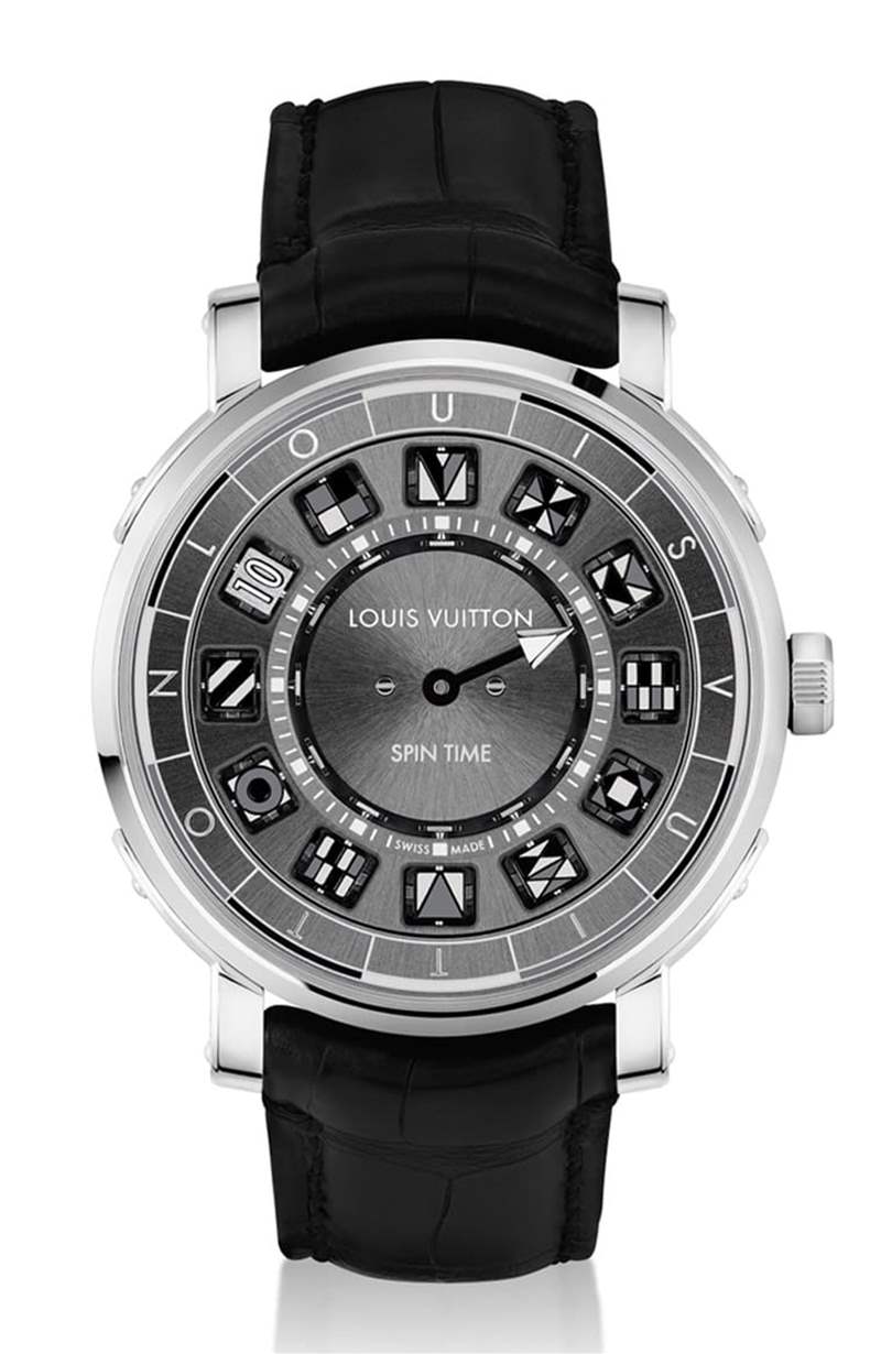 LOUIS VUITTON ESCALE系列 Q5DG10(LOUIS VUITTON) LV鋼殼手表二連發(fā)招牌翻轉(zhuǎn)數(shù)字方塊創(chuàng)新吸睛銀灰、彩色應(yīng)百客-復刻表