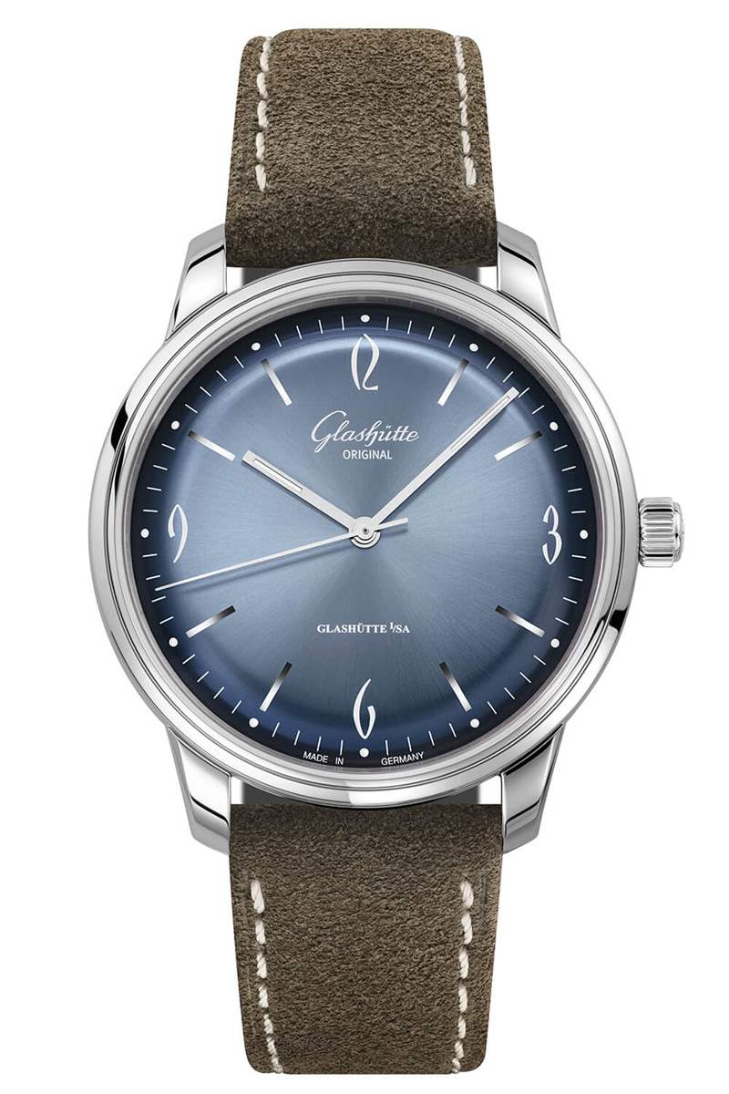 格拉蘇蒂原創(chuàng)Sixties Glacier藍(lán)色放射紋盤面腕表-復(fù)刻表