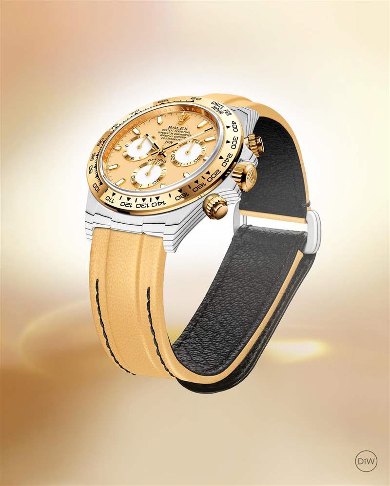 Rolex Daytona特殊黃金改裝手表白色石英表殼自帶間紋盛惠50萬(wàn)-復(fù)刻表