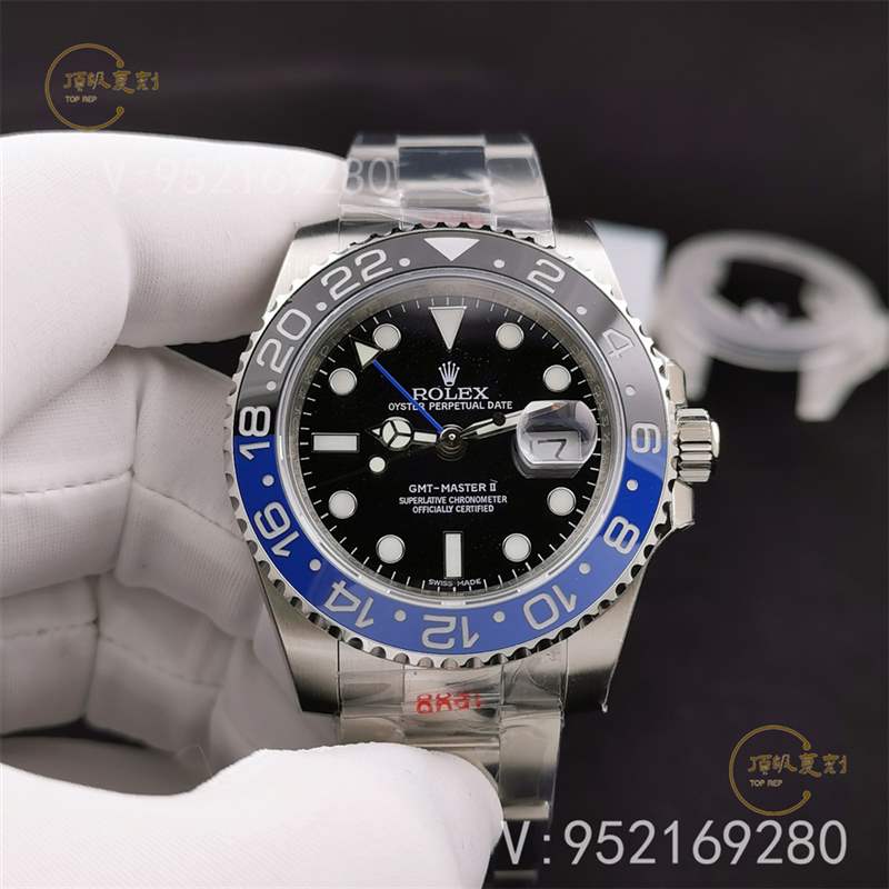 N廠勞力士格林尼治國(guó)米藍(lán)黑圈復(fù)刻表3186機(jī)芯做工評(píng)測(cè)-復(fù)刻表
