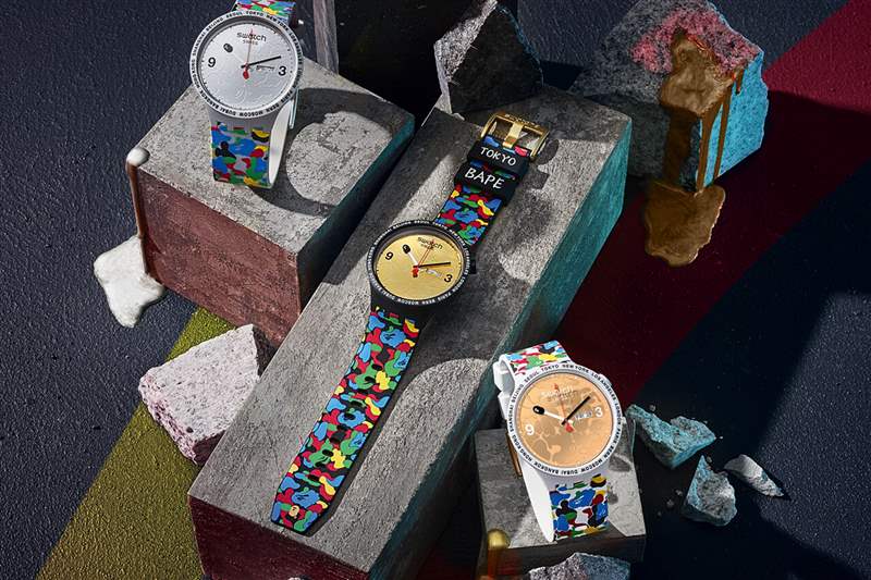 斯沃琪聯(lián)名Swatch X Bape 東京多迷彩版-復(fù)刻表