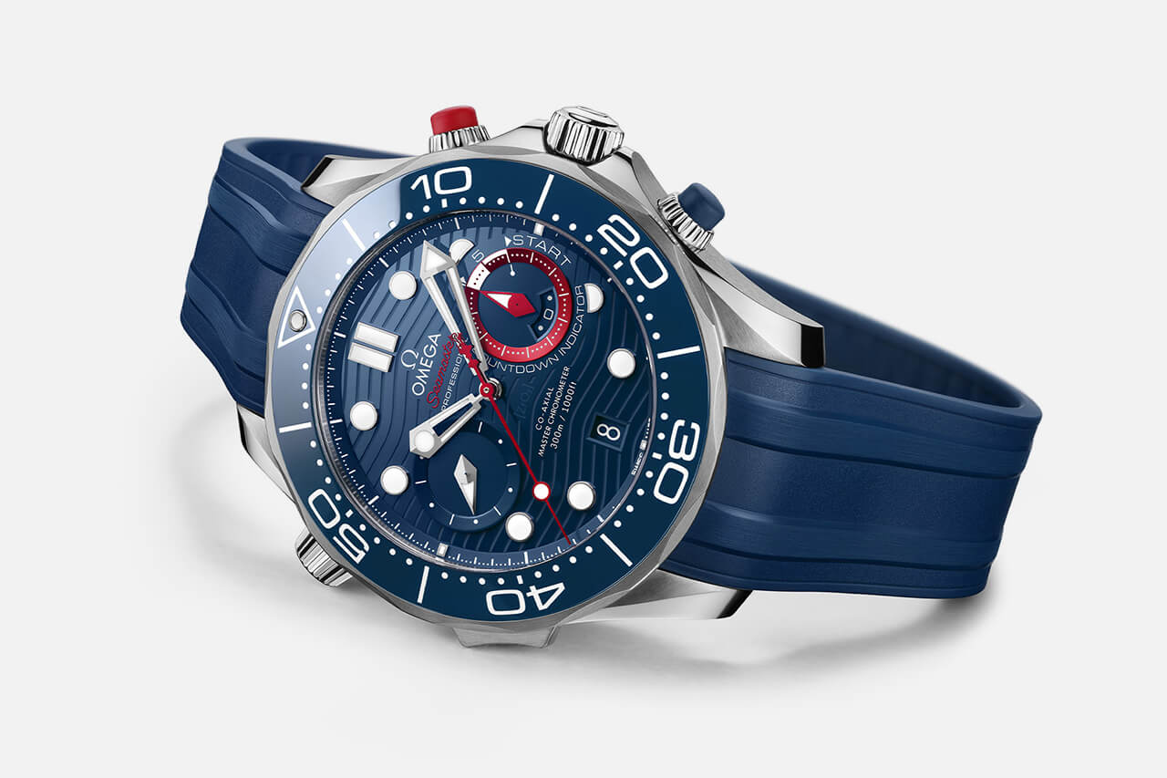歐米茄海馬300米《美國杯》紅藍特別款計時腕表-復刻表