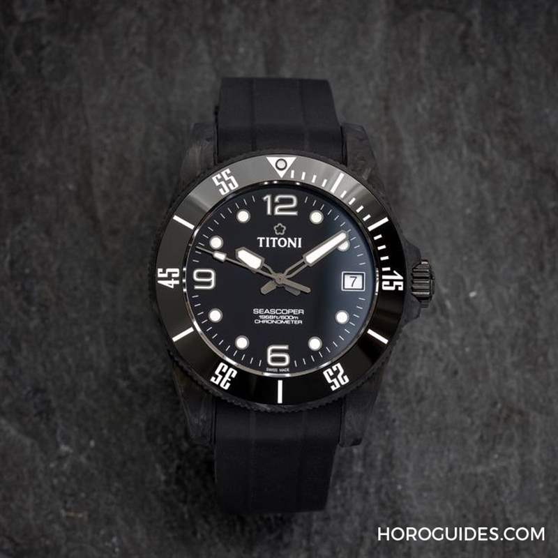 夏末黑魂大魔王來襲TITONI Seascoper CarbonTech 彩虹圈大升級-復(fù)刻表