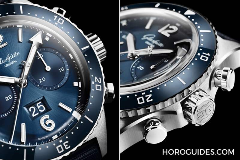 藍(lán)面、藍(lán)陶瓷圈打頭陣！ Glashütte Original SeaQ系列首次搭載計(jì)時(shí)功能-復(fù)刻表