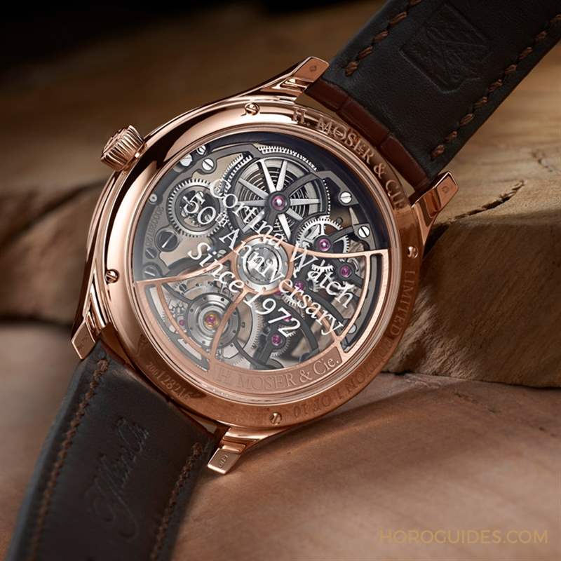 賀高登鐘表50周年！ H. Moser & Cie.勇創者圓柱陀飛輪鏤空紀念腕表限量發行-復刻表