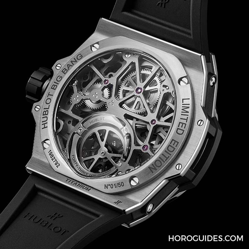 HUBLOT全新MP-13雙軸陀飛輪雙逆跳腕表挑戰(zhàn)極限工藝-復刻表