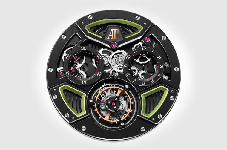 AP皇家橡樹離岸型陀飛輪計時碼表改黑陶瓷殼搭綠色新裝上陣-復刻表