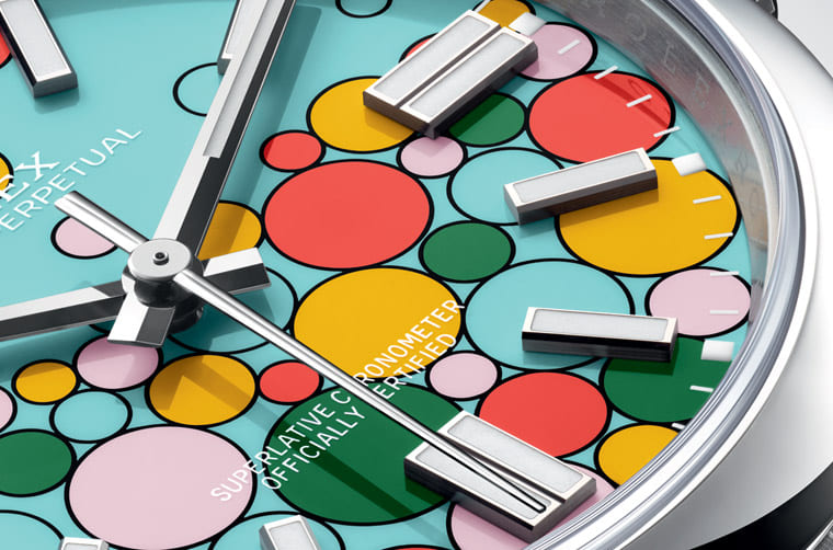 勞力士OP延續彩色漆面熱潮新推「慶典」風格彩色氣泡面盤-復刻表