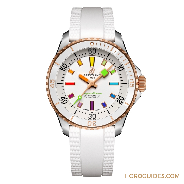 百年靈Superocean 36、42、44mm彩虹時標面繽紛亮相-復刻表